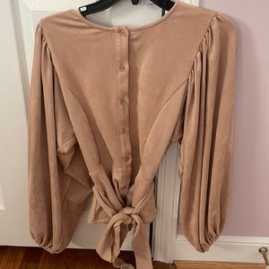 Vici button up blouse - blush color size medium